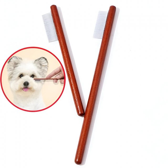 Mini Wooden Dog Comb – Tear Stain & Grooming Brush for Cats and Dogs