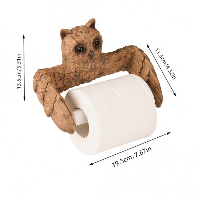 Owl Shape Wall Mounted Roll Paper Holder - Image 7