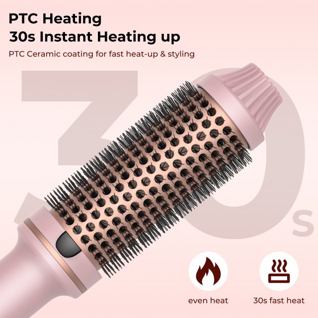 Thermal Curling Iron Brush Ceramic Hot Brush for Loose & Voluminous Curls - Image 3