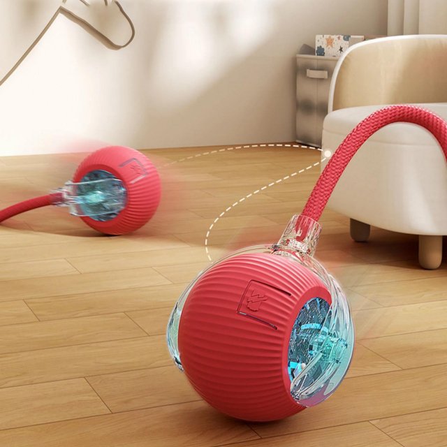 Automatic Cat Interactive Rolling Ball with Faux Tail & 3 Play Modes