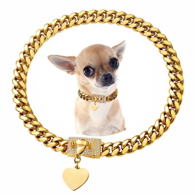 18K Gold Dog Chain Collar - Image 4