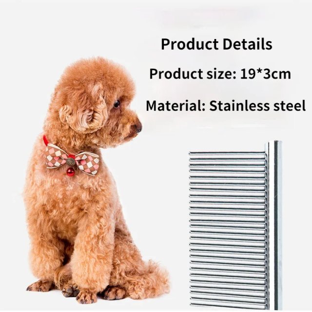 Stainless Steel Dual Purpose Pet Grooming Comb - Image 3