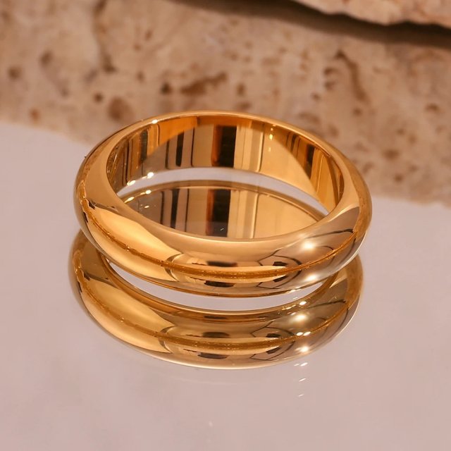 Waterproof Gold Plated Minimalist Loop Ring - Image 4