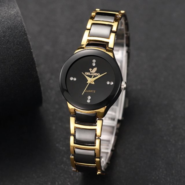 Fashion Rhinestone Watch with Stainless Steel Band