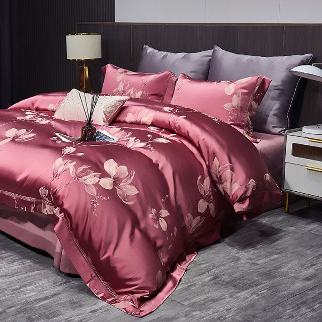 Luxury Mulberry Silk Jacquard Bedding Set - Image 3