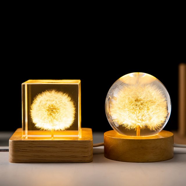 3D Crystal Ball Night Light with Flower - Image 7