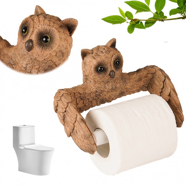 Owl Shape Wall Mounted Roll Paper Holder - Image 6