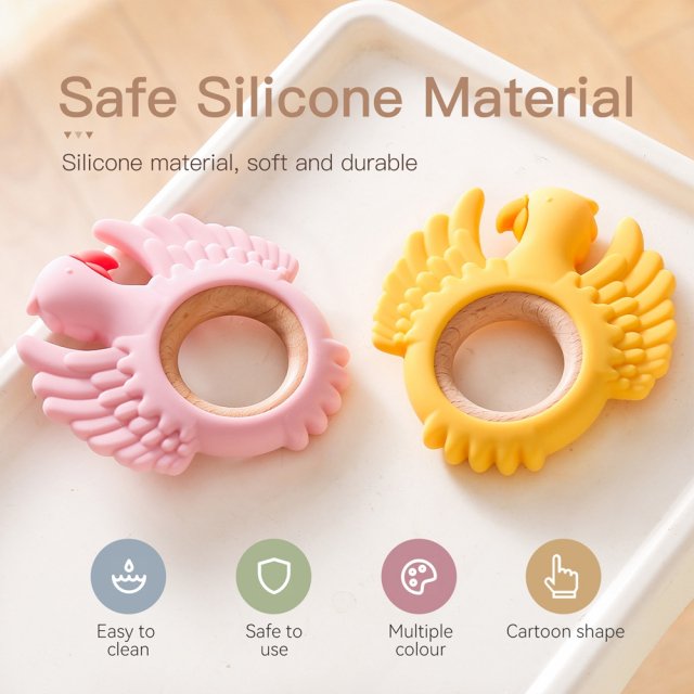 Swan Silicone Baby Teether Ring – BPA Free, Food-Grade Silicone Teething Toy - Image 3