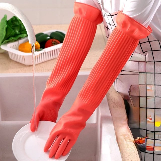 Lengthened Silicone Dishwashing Gloves - Image 3