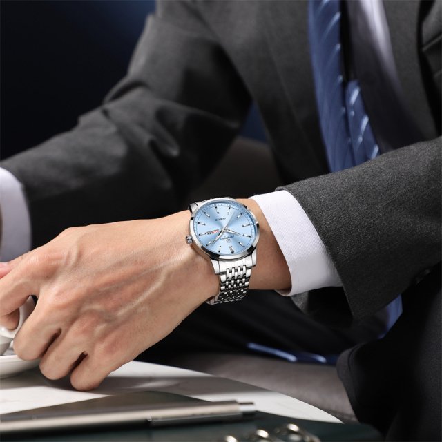 Luxury Stainless Steel Waterproof Men's Watch with Luminous Hands & Date Display - Image 7