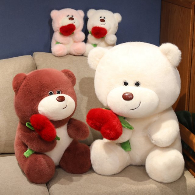 Cute Bear Holding Heart Plush Toy - Image 4