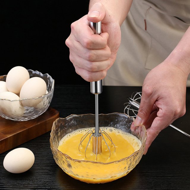 Semi-Automatic Stainless Steel Egg Beater - Image 6