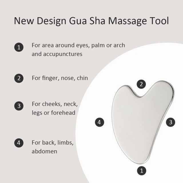 Heart-Shaped Stainless Steel Gua Sha Massage Tool for Skin & Muscle Therapy - Image 4