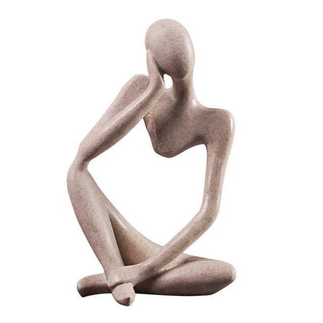 Nordic Abstract Thinker Resin Sculpture - Image 5