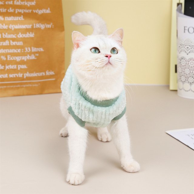 Cozy Fleece Cat Sweater - Autumn & Winter Hoodie for Sphynx, Ragdoll, and Siamese Cats - Image 4