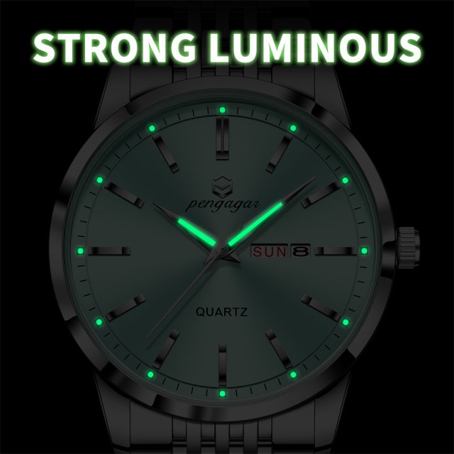 Luxury Stainless Steel Waterproof Men's Watch with Luminous Hands & Date Display - Image 5