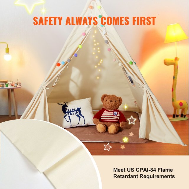 Kids Teepee Play Tent with Windows - Image 4