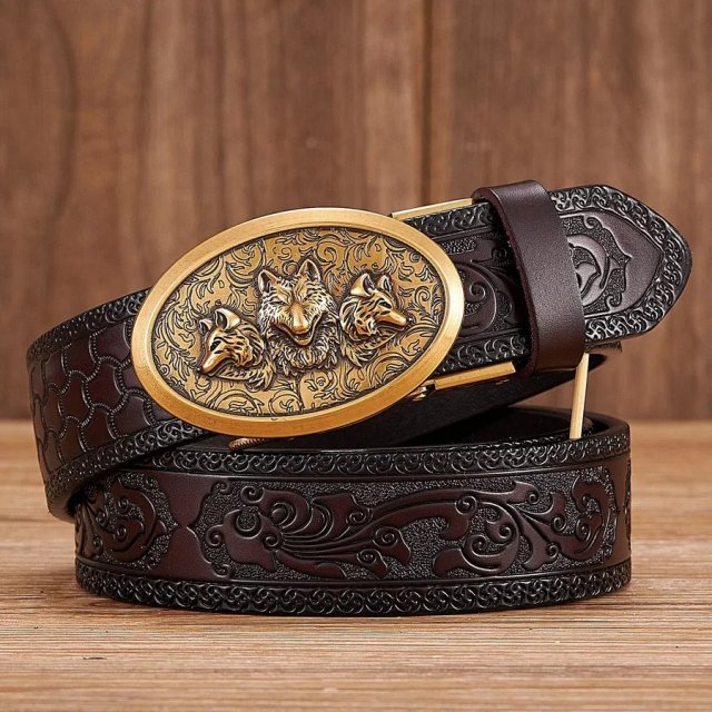 Men's Retro Wolf Designer Belt - Image 6