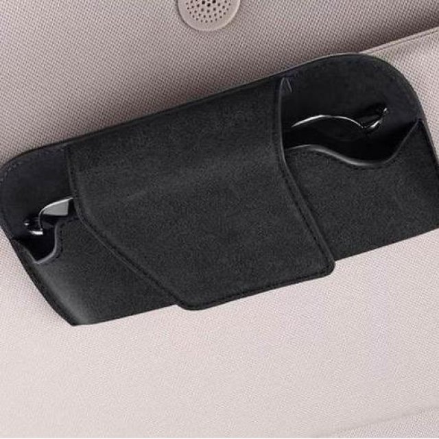 Universal Car Sun Visor Sunglasses Holder with Magnetic Closure