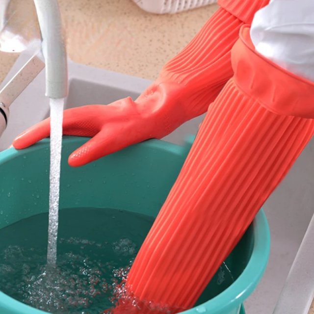 Lengthened Silicone Dishwashing Gloves - Image 5