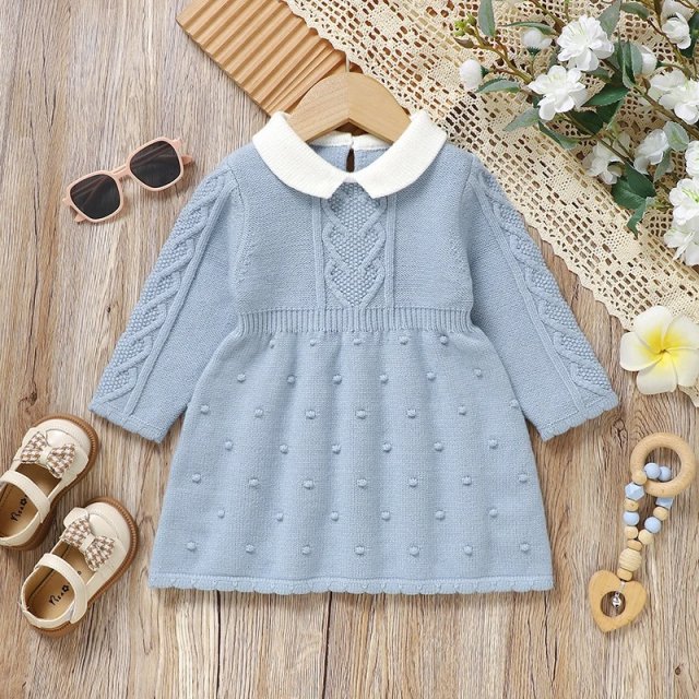 Knitted Baby Sweater Dress