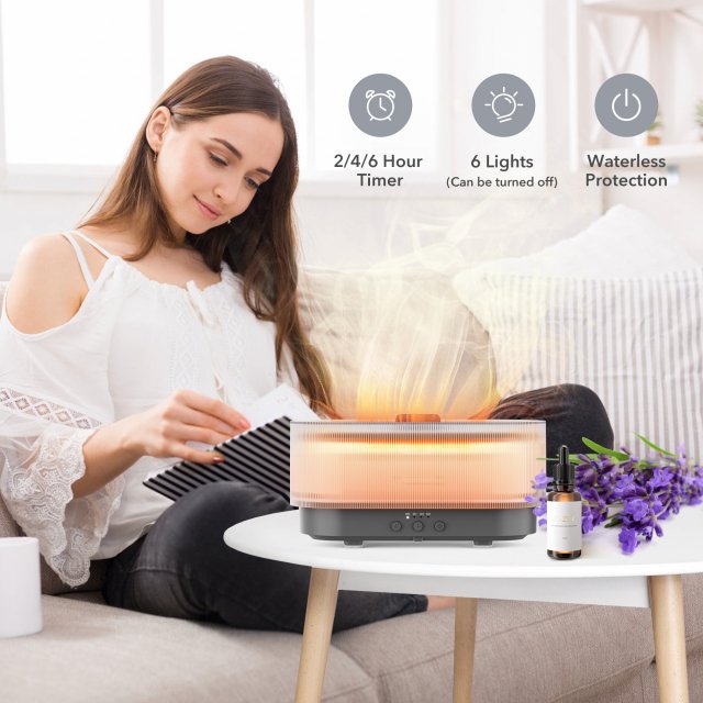 USB Flame Perfume Air Humidifier 2-in-1 Aroma Diffuser, 300ml Essential Oil Diffuser - Image 7