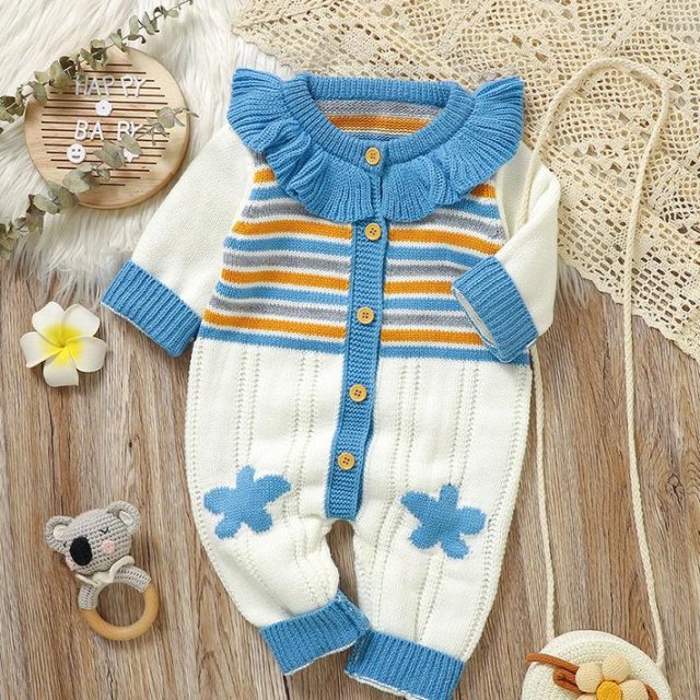 Adorable Knitted Baby Romper