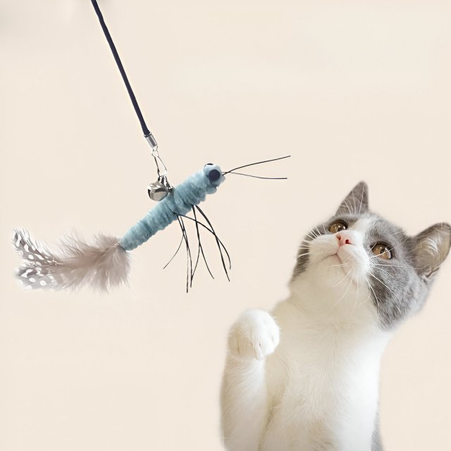 Interactive Feather Cat Teaser Toy with Bell and Wire Stick - Image 5