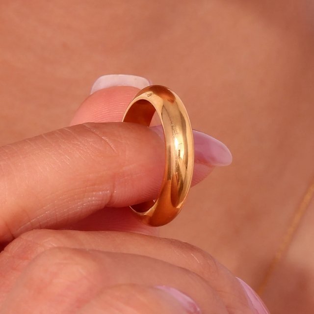 Waterproof Gold Plated Minimalist Loop Ring - Image 7