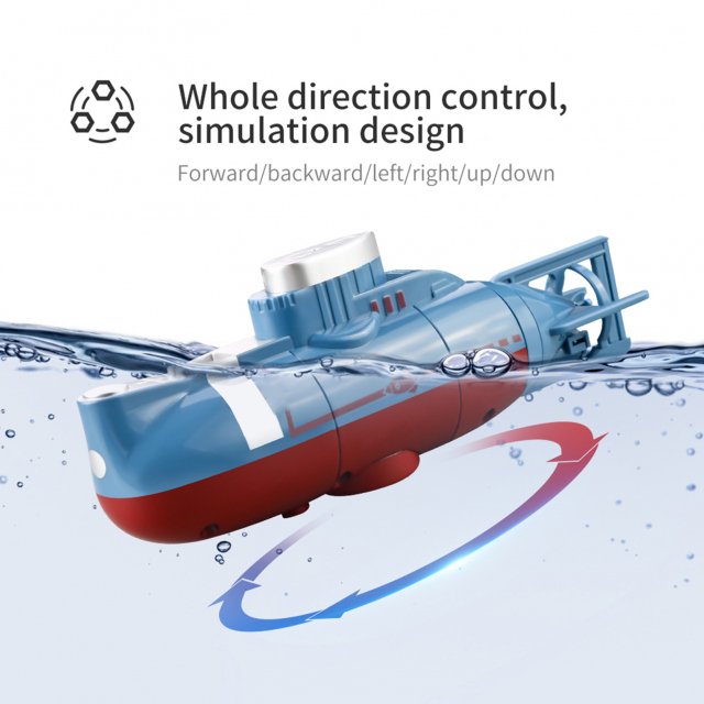 Mini RC Submarine – Waterproof Remote Control Diving Toy - Image 3