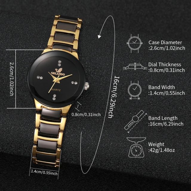 Fashion Rhinestone Watch with Stainless Steel Band - Image 5