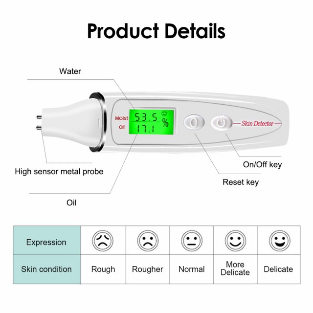 Bio Technology LCD Digital Skin Tester – Skin Moisture, Oil, and Elasticity Analyzer - Image 7