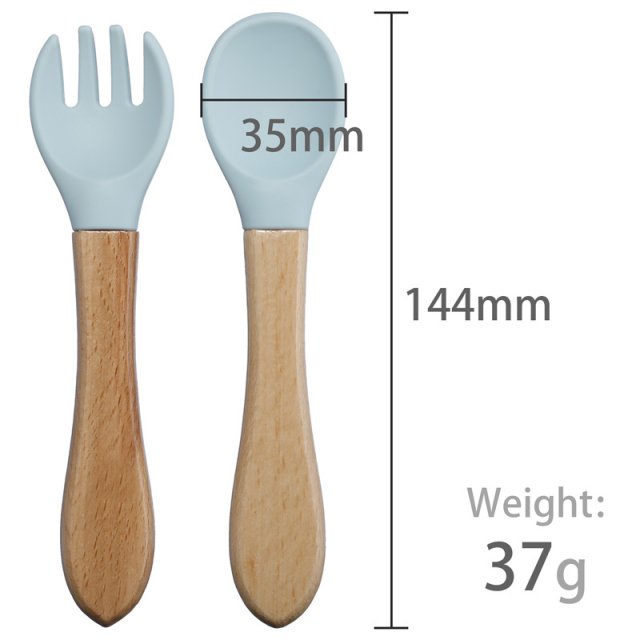 2-Piece Silicone Spoon & Fork Set for Baby Feeding - Image 5