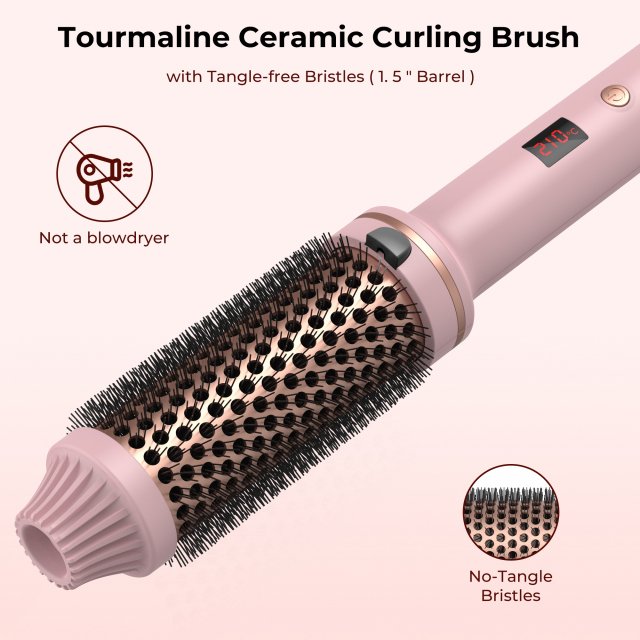 Thermal Curling Iron Brush Ceramic Hot Brush for Loose & Voluminous Curls - Image 5