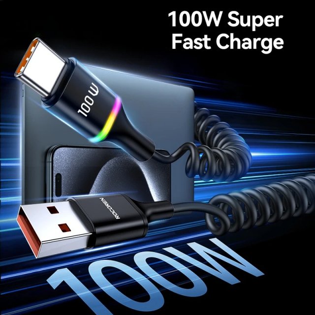 100W Fast Charging USB-A to USB-C Data Cable - Image 3