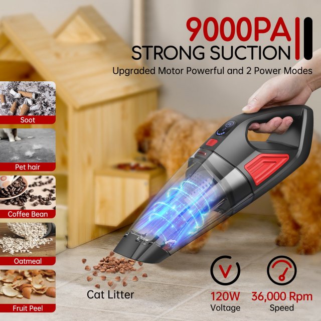 Powerful 9000Pa Handheld Vacuum Cleaner - Image 2