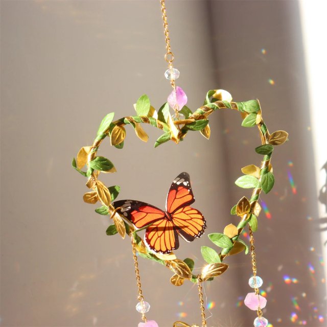 Butterfly Crystal Wind Chime with Vine & Moon - Image 6