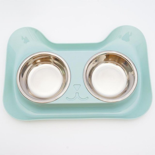 Double Pet Bowls for Dogs and Cats – Stainless Steel Feeding Dish