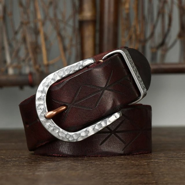 Luxury Genuine Leather Men's Belt with Stainless Steel Buckle - Image 3