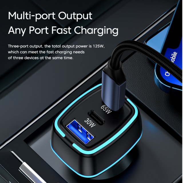 125W Car Charger QC3.0 PD3.0 PPS Fast USB Type C - Image 4