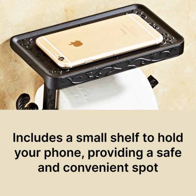 Toilet Paper Holder with Phone Shelf - Image 5