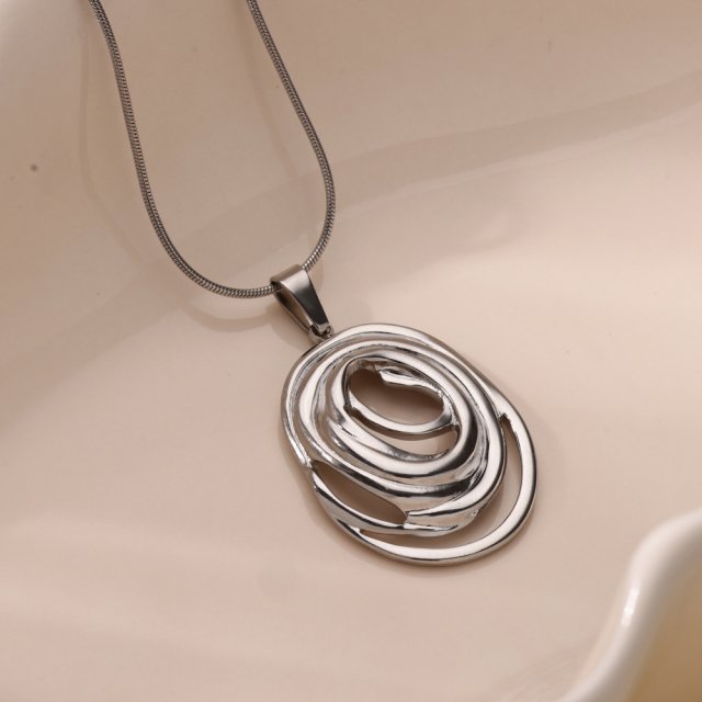 Infinity Oval Pendant Necklace - Simple Gold Charm Choker for Women - Image 4