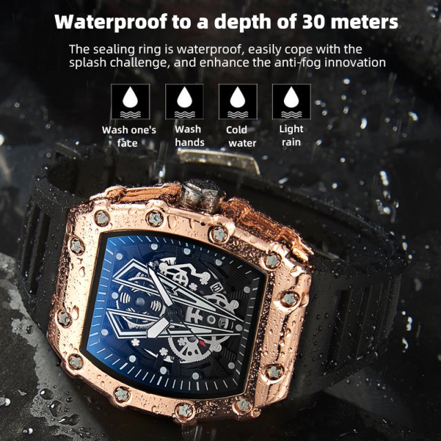 Men's Skeleton Dial Sport Watch - Image 3