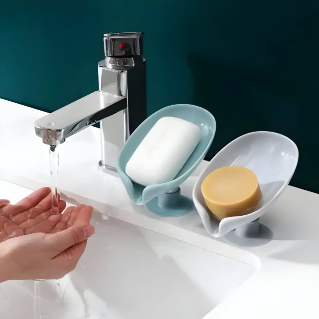 Leaf Shape Soap Holder with Suction Cup - Image 3