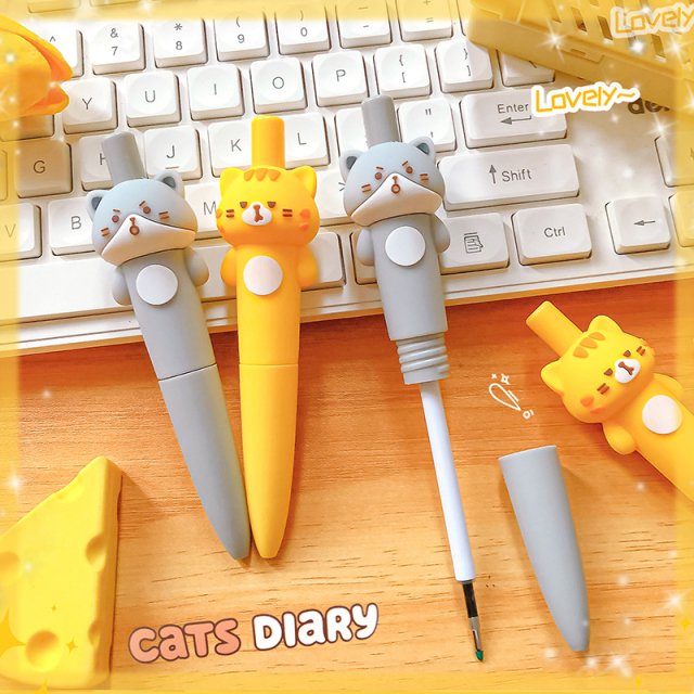 Kawaii Cat Gel Pens - Aesthetic Cute Mini Ballpoint Office and School Stationery - Image 3