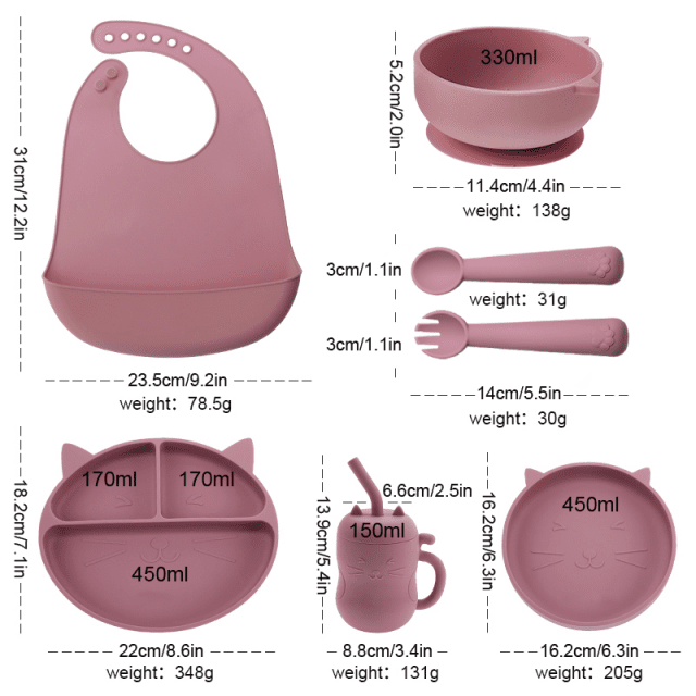 7-Piece Baby Silicone Feeding Set - Image 9