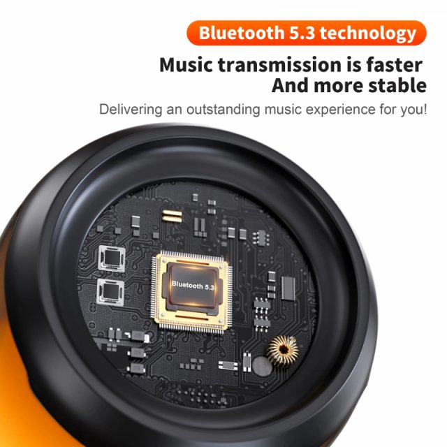 Portable Bluetooth Speaker with 5W Hi-Res Audio, IPX5 Waterproof, and LED Lights - Image 4