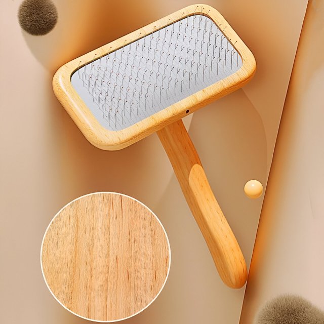 Wooden Pet Brush and Hair Knot Remover - Image 4