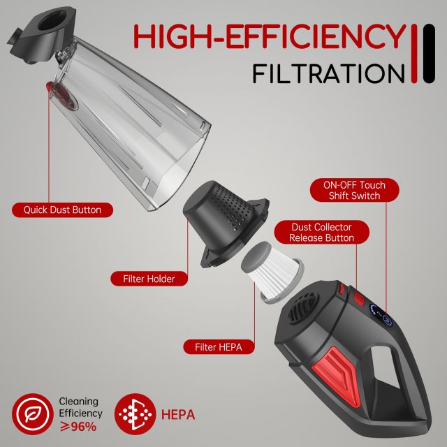 Powerful 9000Pa Handheld Vacuum Cleaner - Image 6