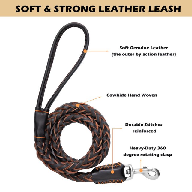 Strong Leather Dog Leash - Image 4